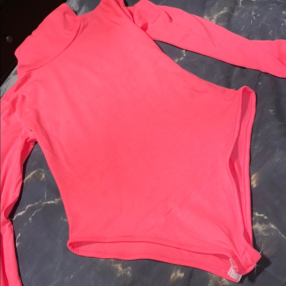 Neon Pink Turtleneck Bodysuit